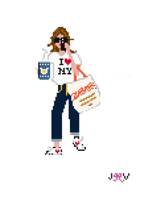 NYC Girl Needlepoint Canvas by Jennifer Vallez