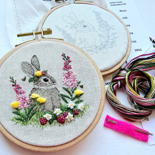Berry Patch Bunny Embroidery Kit by Jessica Long