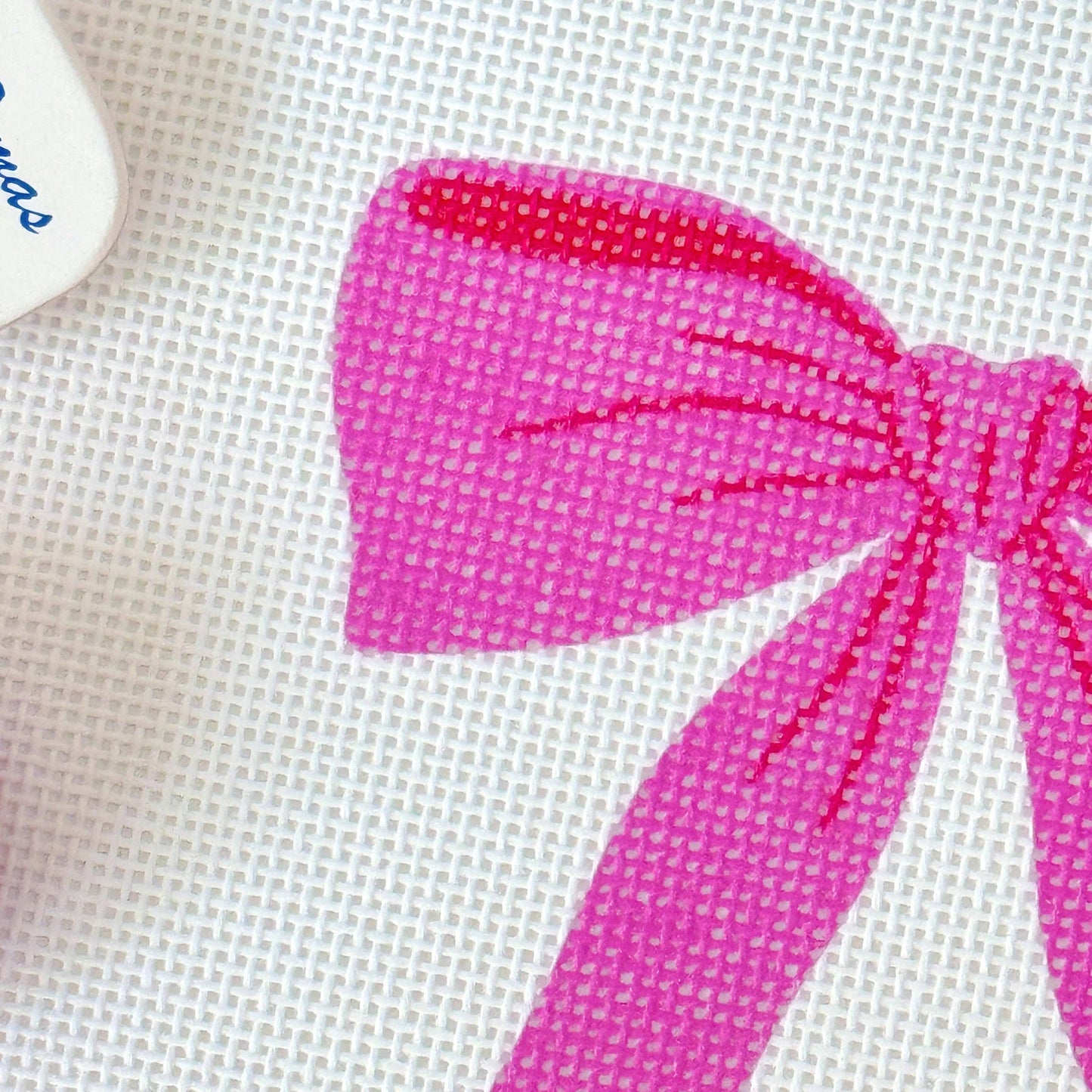 Pink Red Bow Needlepoint Canvas