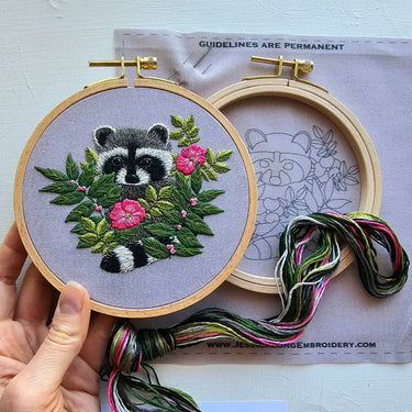Translation missing: en.Raccoon Embroidery Kit by Jessica Long