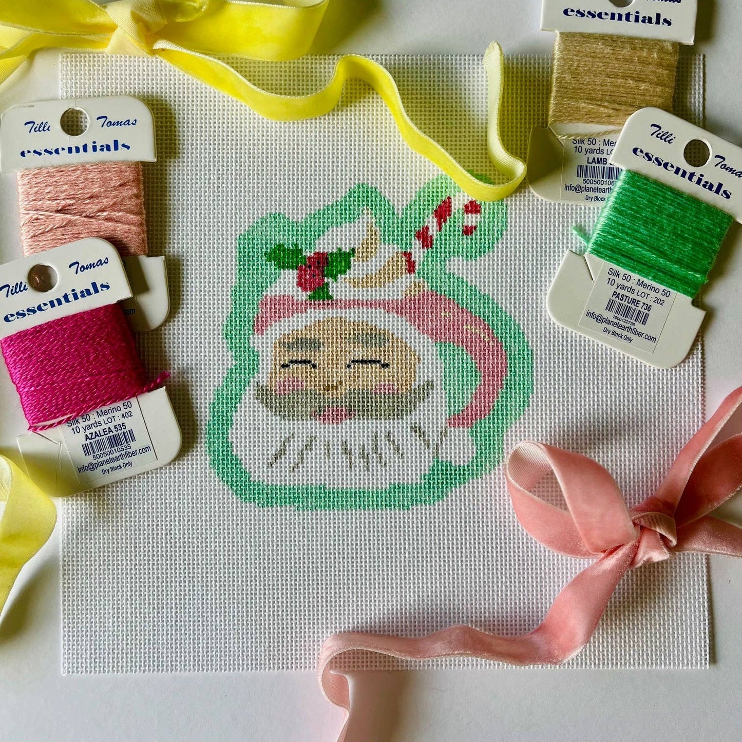 Santa Mug Canvas by Mercy Bird