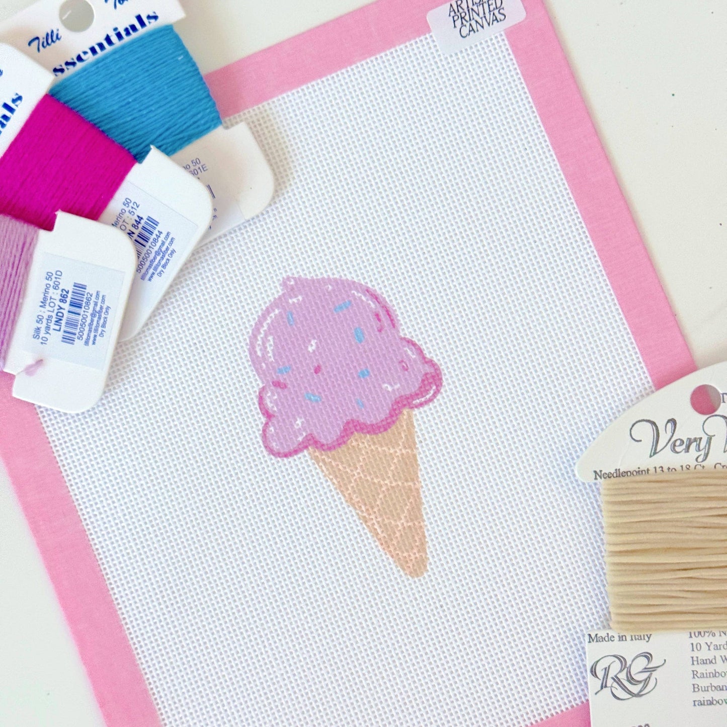 Ice Cream Needlepoint Canvas