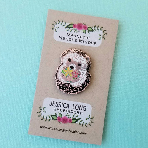 Hedgehog Enamel Needle Minder by Jessica Long