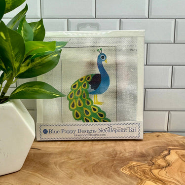 Translation missing: en.Peacock Needlepoint Kit by Blue Poppy Designs