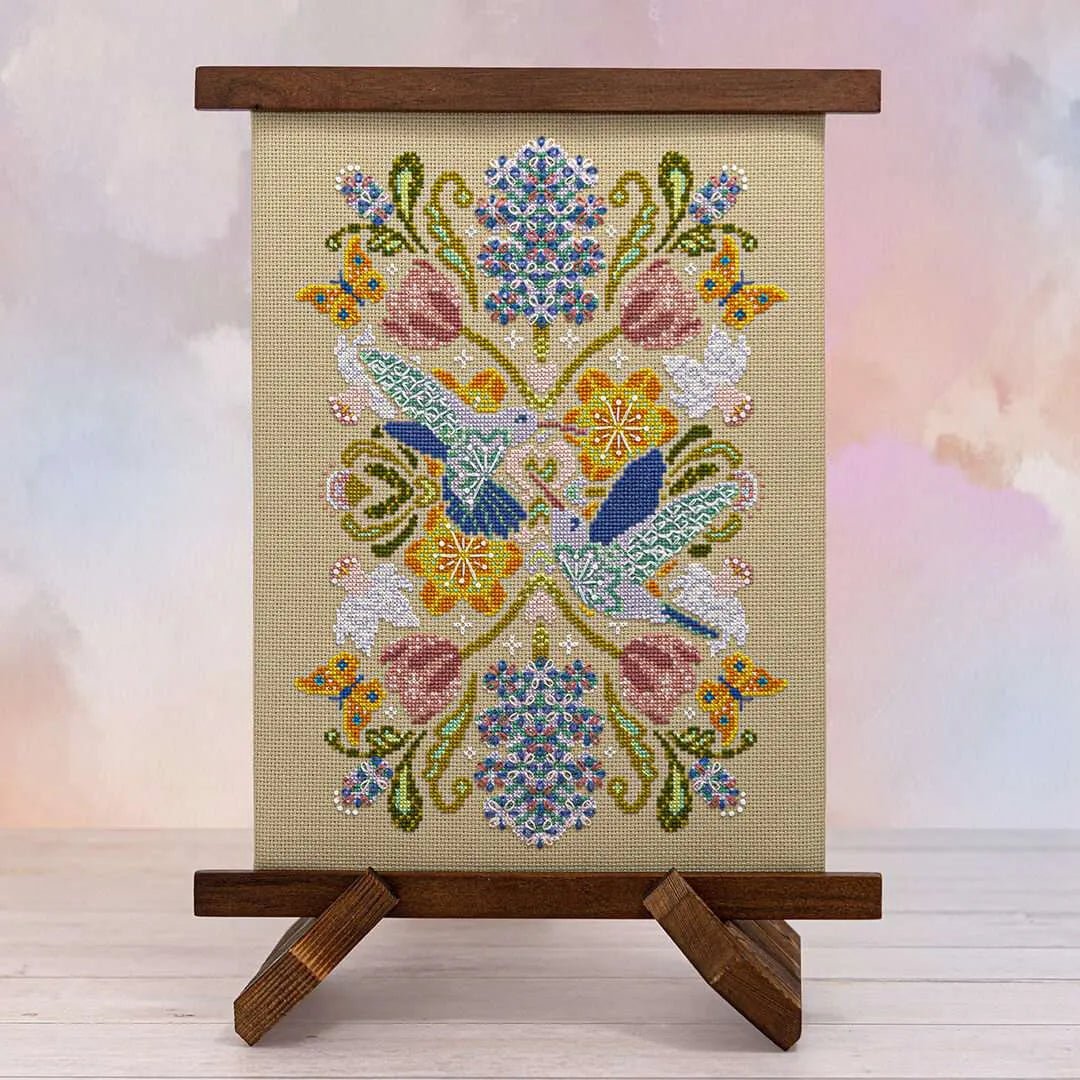 Spring Hummingbird Mandala Cross Stitch Chart