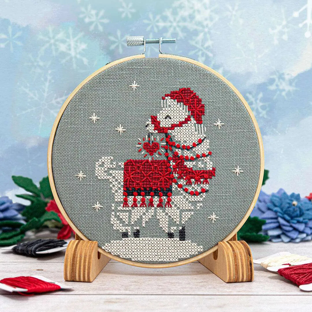 Snowflake Llama Ornament Cross Stitch Chart
