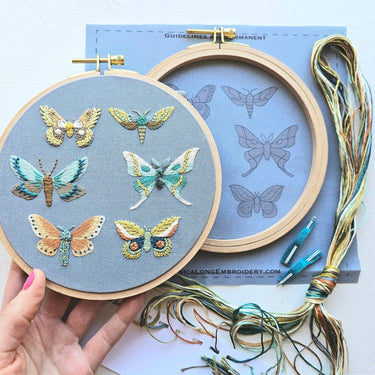 Translation missing: en.Moth Sampler Embroidery Kit by Jessica Long