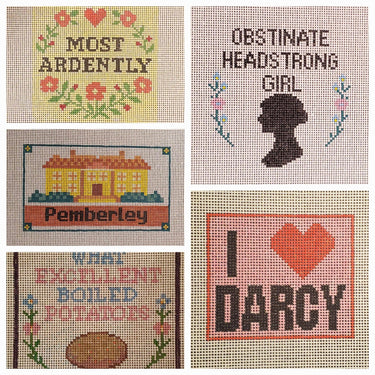 Translation missing: en.Pride Prejudice Obstinate Headstrong Girl Needlepoint Canvas