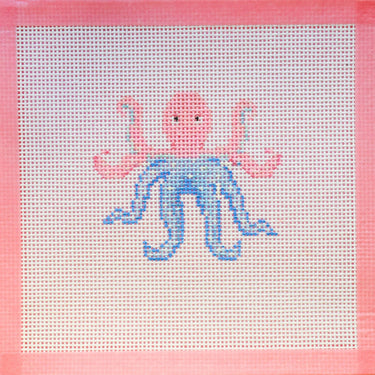 Translation missing: en.Glitter Octopus Hand Painted Needlepoint Canvas