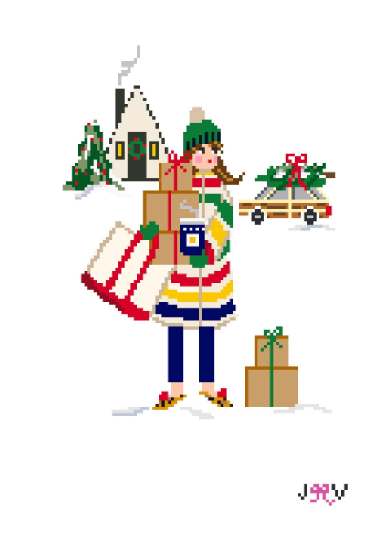Brown Paper Packages Needlepoint Canvas