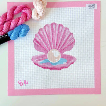 Translation missing: en.Pink Pearl Shell Needlepoint Canvas