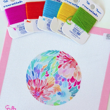 Translation missing: en.Floral Round Ornament Needlepoint Canvas