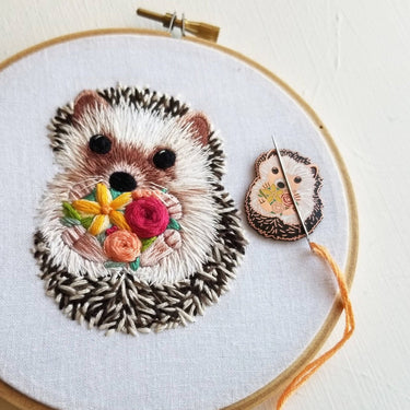 Translation missing: en.Hedgehog Enamel Needle Minder by Jessica Long