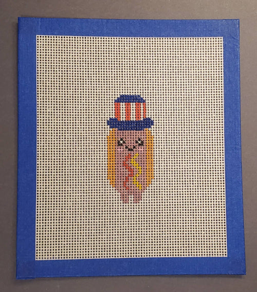 Hot Dog Americana Needlepoint Canvas