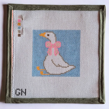 Translation missing: en.Sitting Goose Needlepoint Canvas