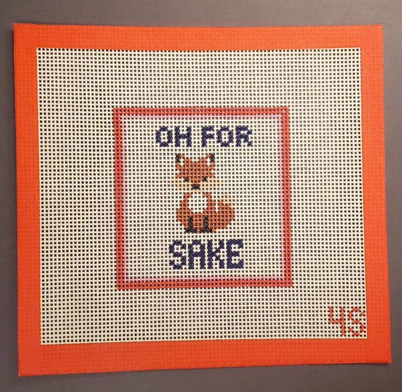 Subversive Fox Sake Needlepoint Canvas