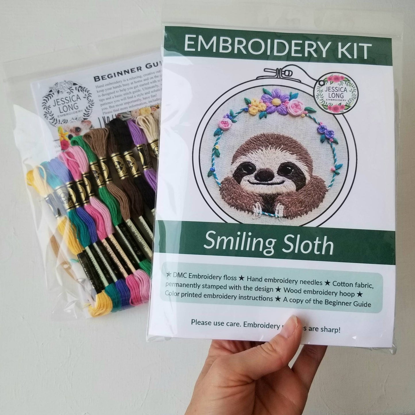 Smiling Sloth Embroidery Kit by Jessica Long