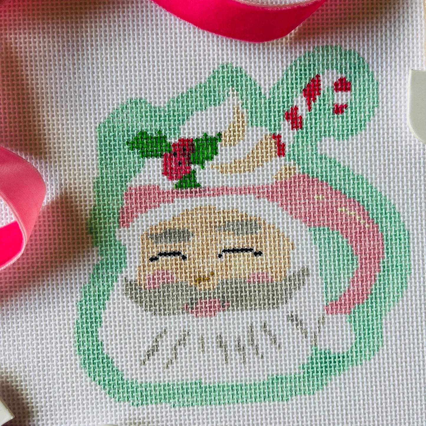 Santa Mug Canvas by Mercy Bird