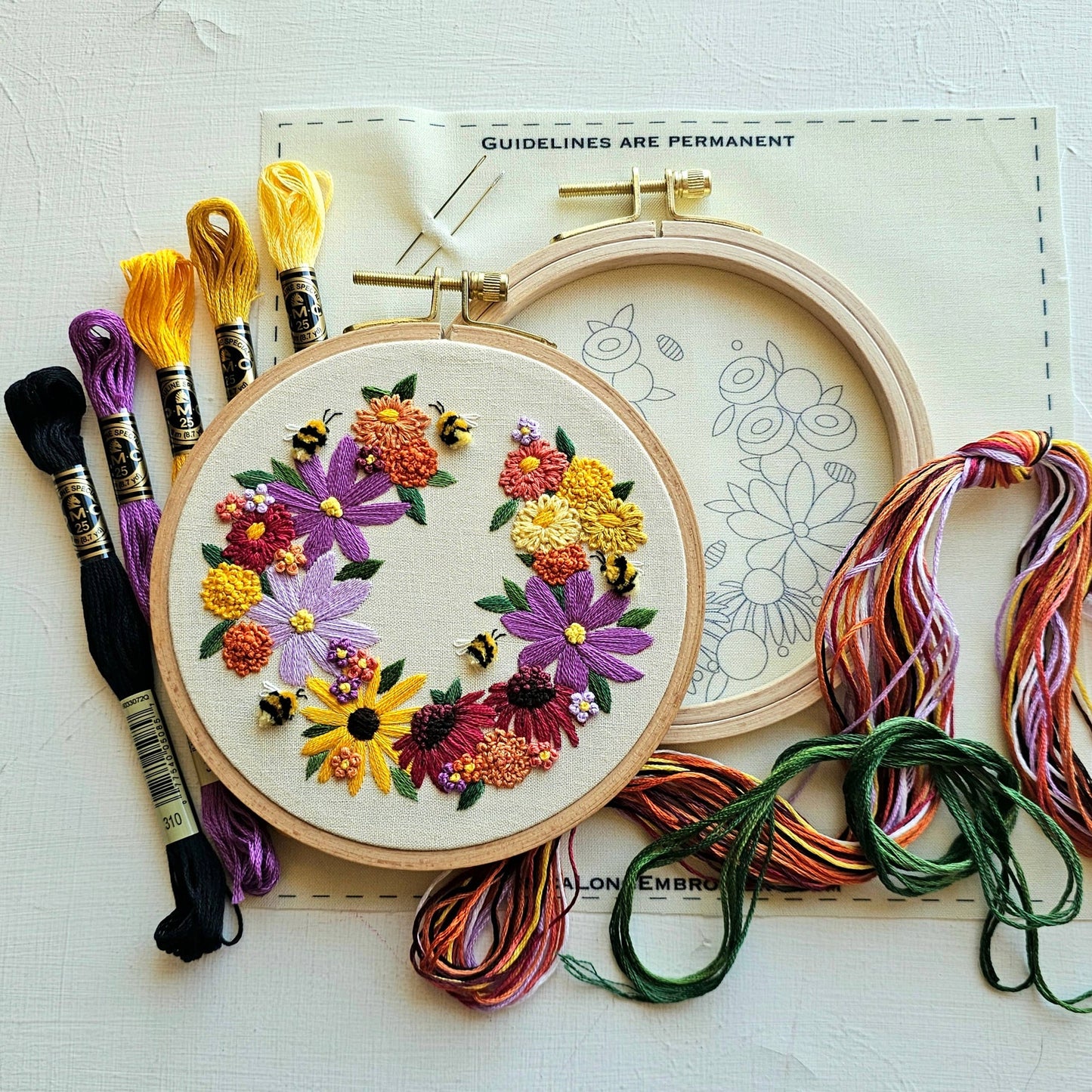 Bumblebee Bouquet Embroidery Kit by Jessica Long