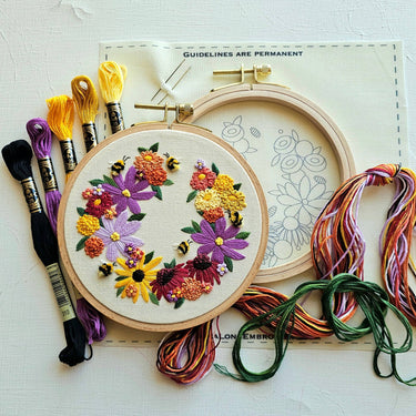 Translation missing: en.Bumblebee Bouquet Embroidery Kit by Jessica Long