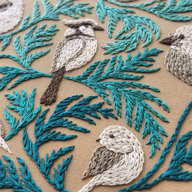 Translation missing: en.Winter Birds Embroidery Kit by Jessica Long