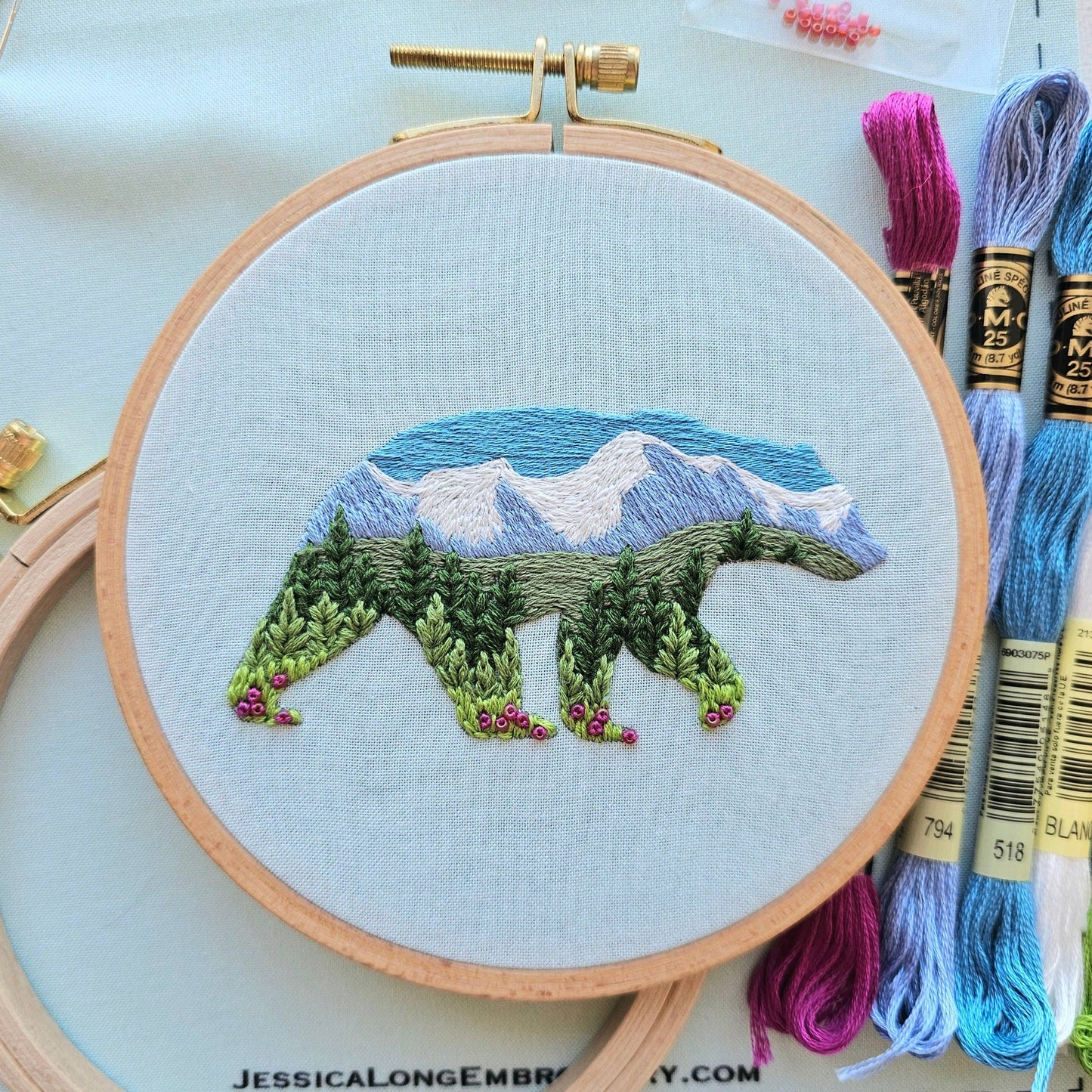 Mountain Bear Embroidery Kit by Jessica Long