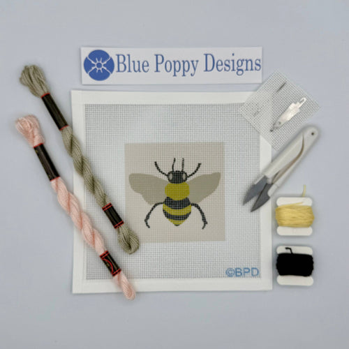 Bee Needlepoint Kit by Blue Poppy Designs