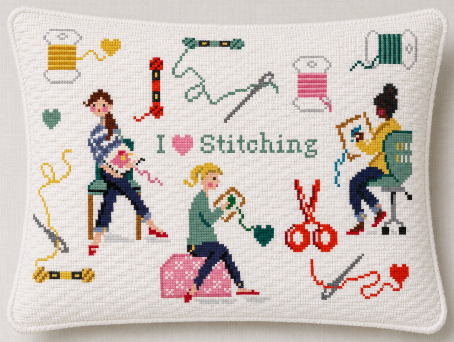 I Love Stitching Needlepoint Canvas