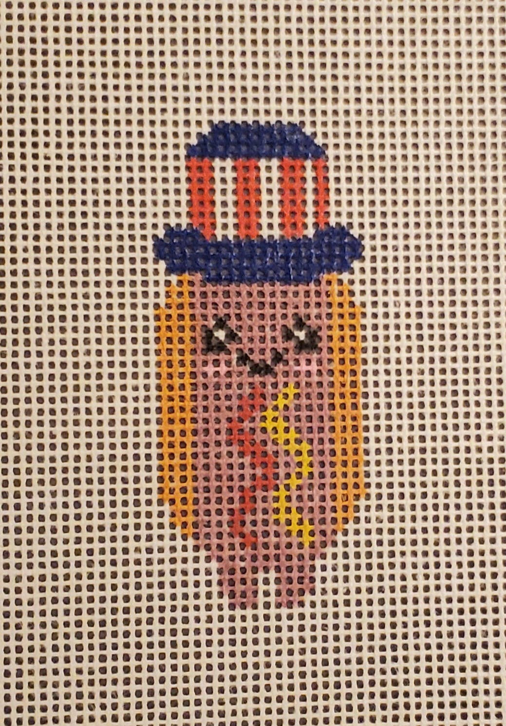 Hot Dog Americana Needlepoint Canvas
