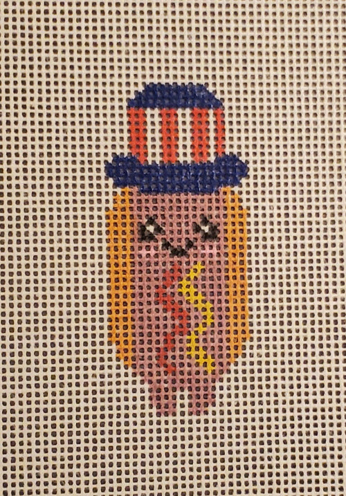 Hot Dog Americana Needlepoint Canvas