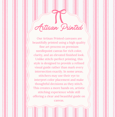 Translation missing: en.Pink Red Bow Needlepoint Canvas
