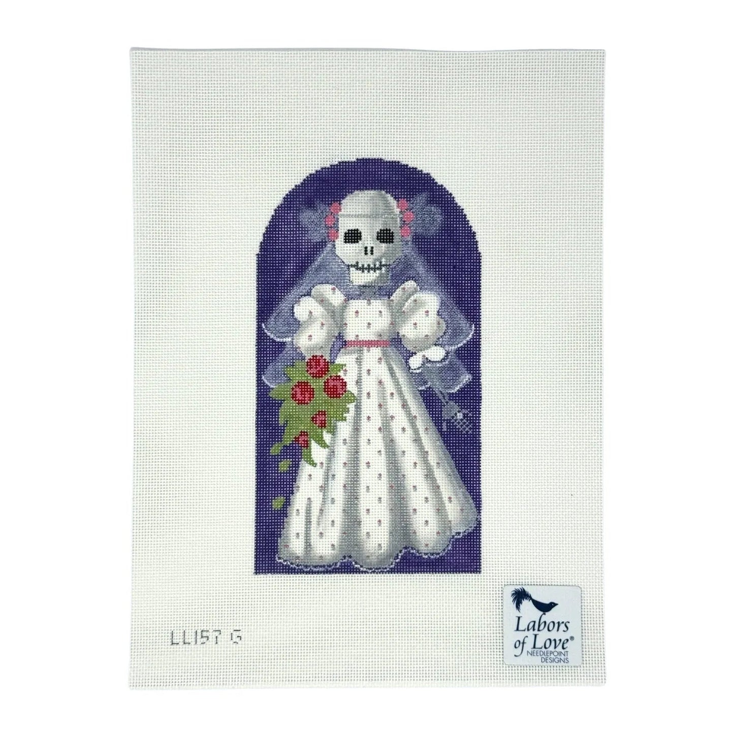 Skeleton Bride Needlepoint Canvas