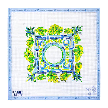 Translation missing: en.Palm Chic Square Pagoda Needlepoint Canvas
