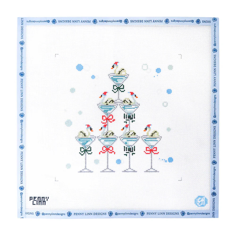 Flocktails Holiday Needlepoint Canvas
