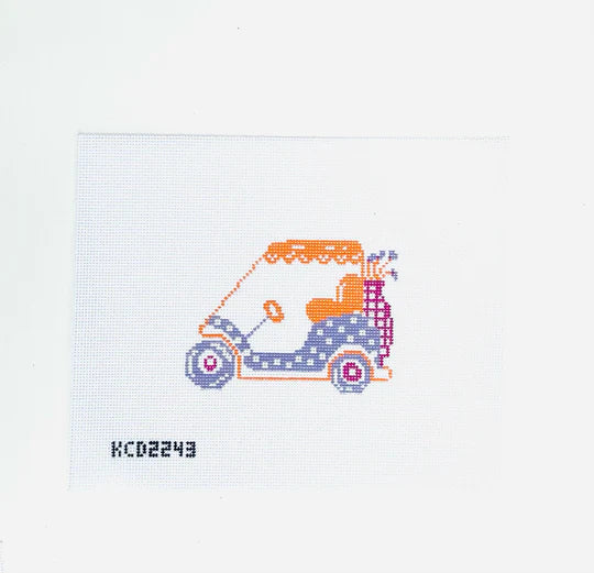 Lavender Golf Cart Needlepoint Canvas