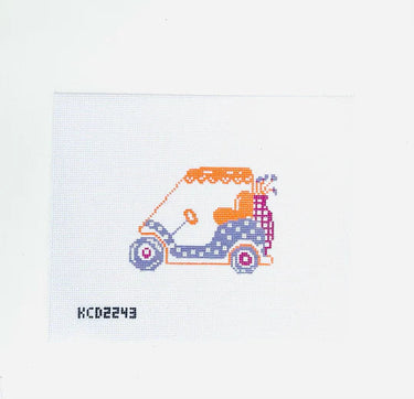 Translation missing: en.Lavender Golf Cart Needlepoint Canvas
