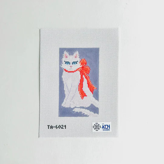Orange Cat Bookend/Eyeglass Case Needlepoint Canvas