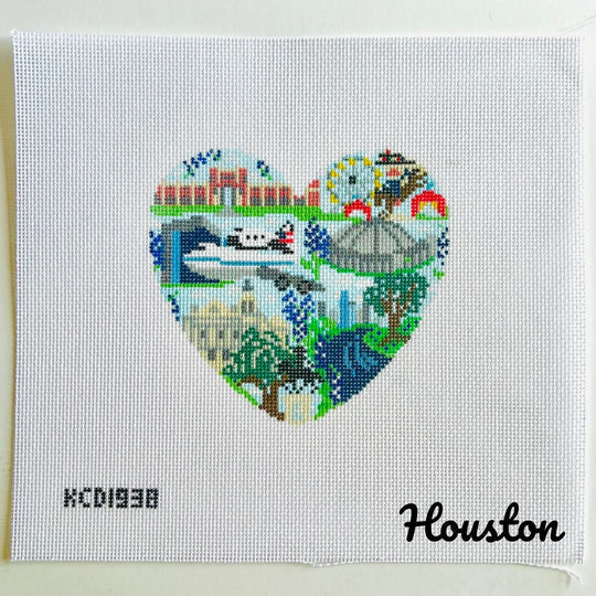 Houston Heart Needlepoint Canvas