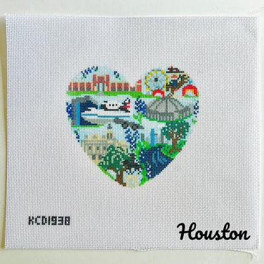 Translation missing: en.Houston Heart Needlepoint Canvas