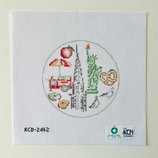 NYC Round Needlepoint Canvas
