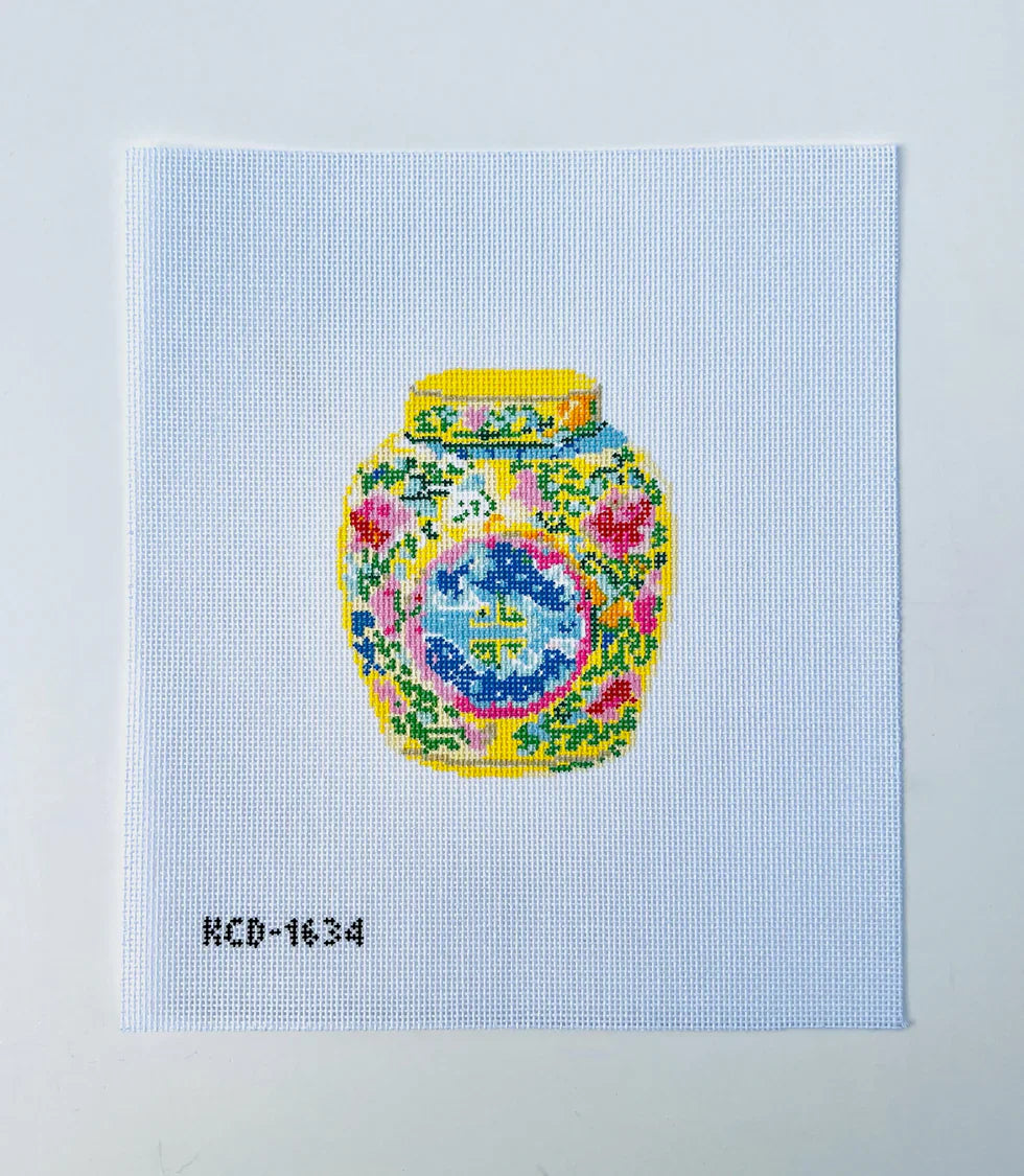 Haute Chinoiserie Yellow Needlepoint Canvas
