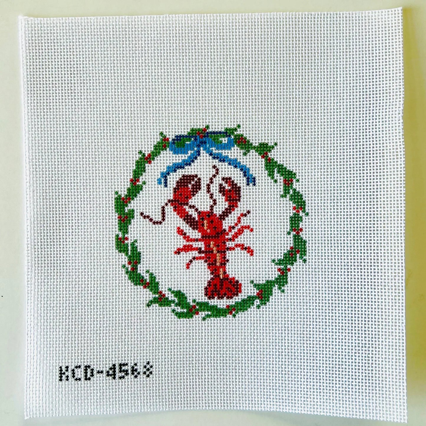 Lobster Wreath Needlepoint Canvas