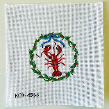 Translation missing: en.Lobster Wreath Needlepoint Canvas