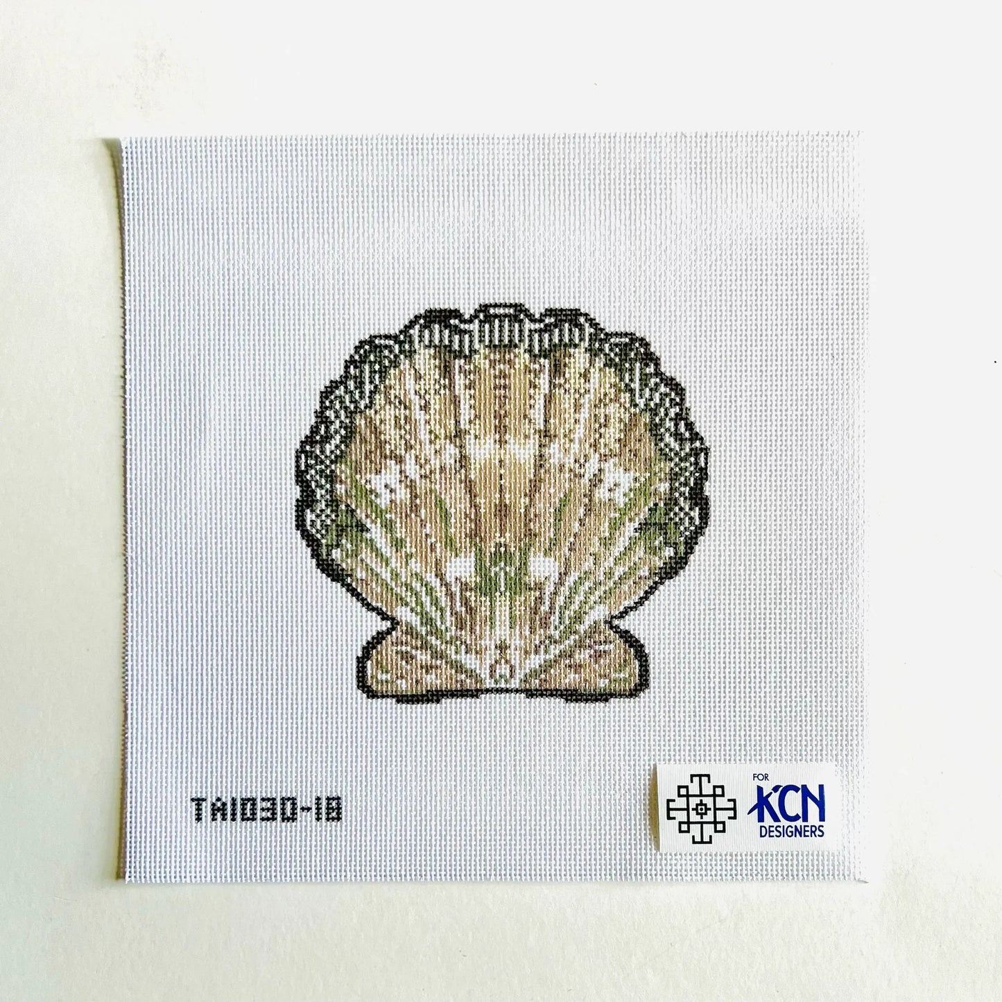 Scallop Ornament Brown Needlepoint Canvas