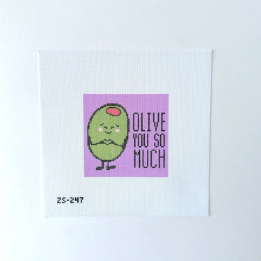 Translation missing: en.Olive You So Much Needlepoint Canvas