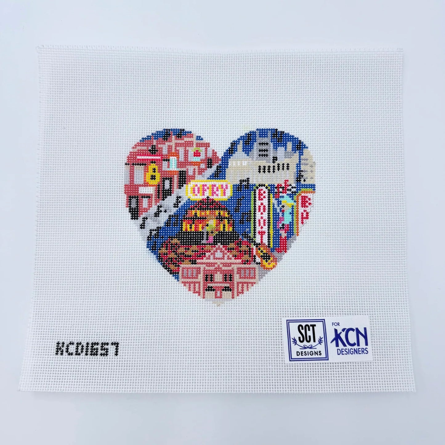 Nashville Heart Needlepoint Canvas