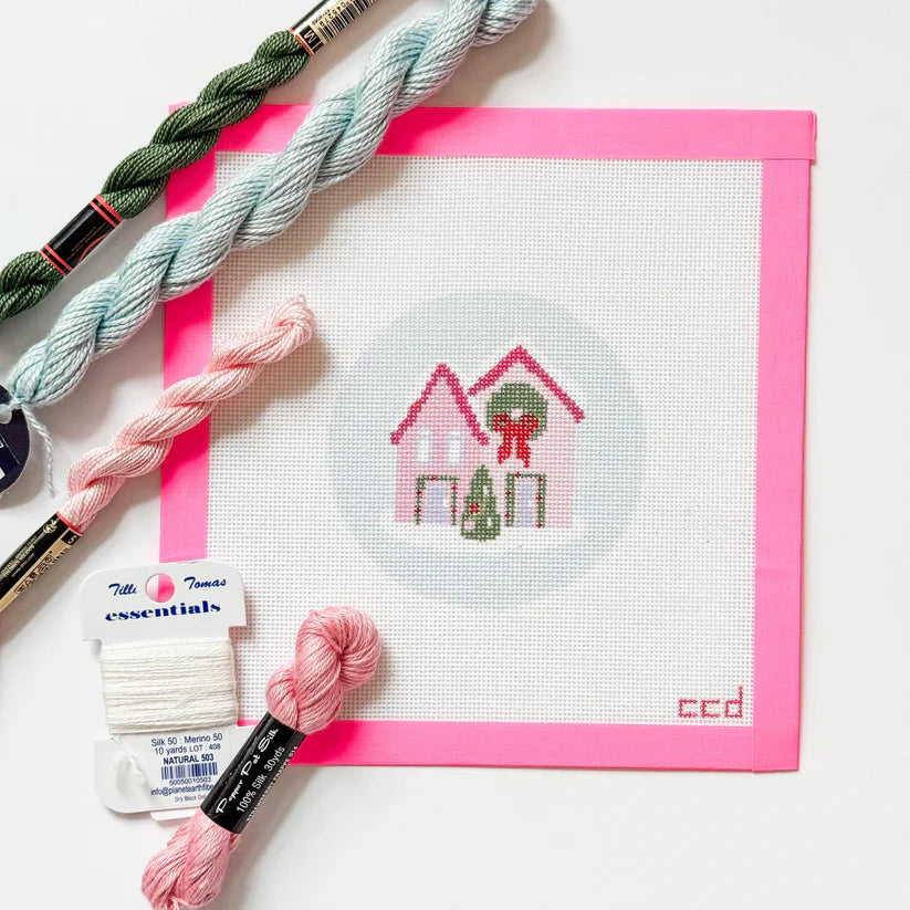 Christmas Houses Ornament Needlepoint Canvas