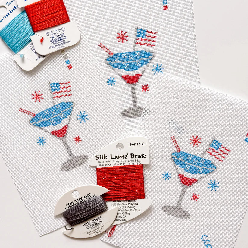 Patriotic Martini Needlepoint Canvas
