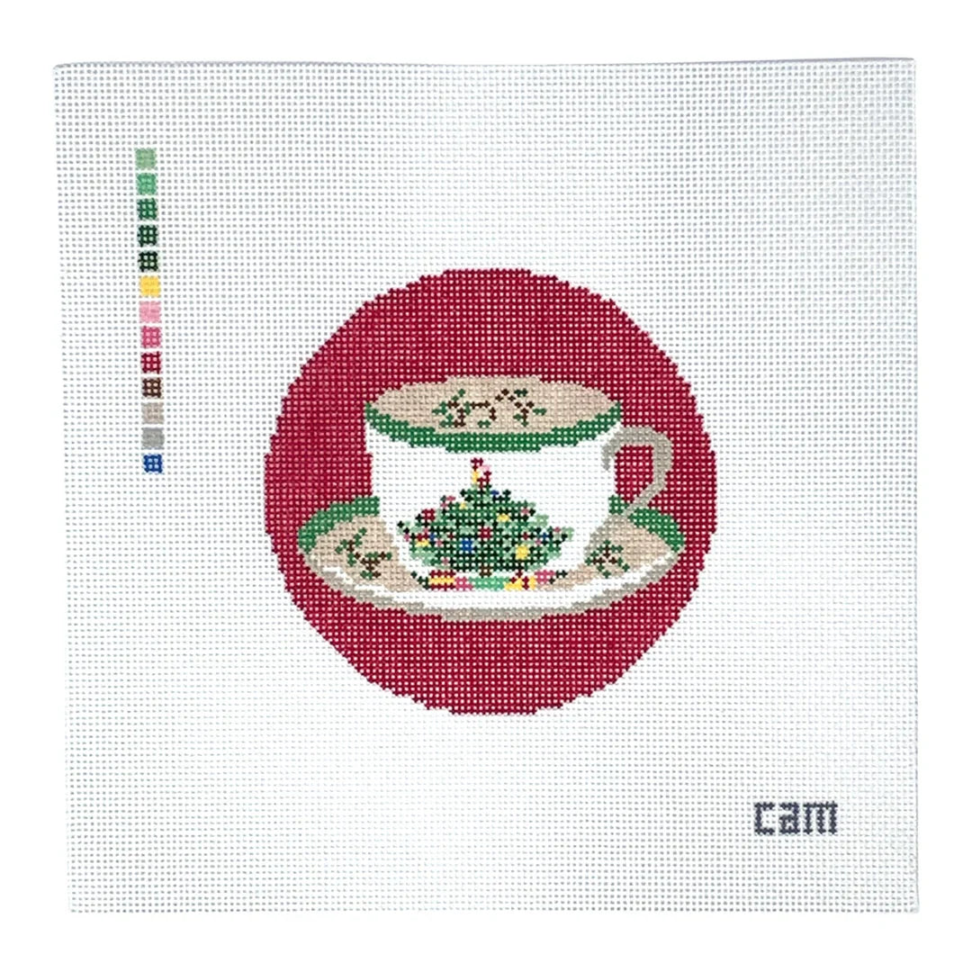 Christmas Cup Red Needlepoint Canvas