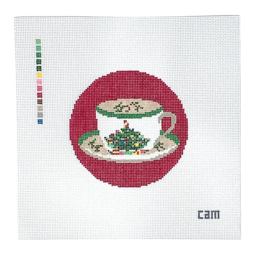 Christmas Cup Red Needlepoint Canvas